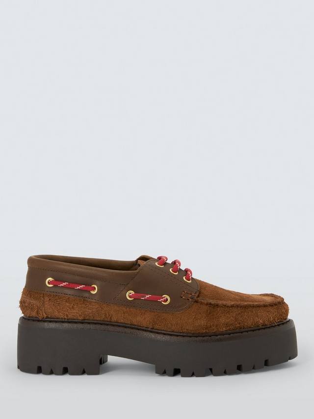 Gretna Suede Chunky Flatform лодочки John Lewis, Tan