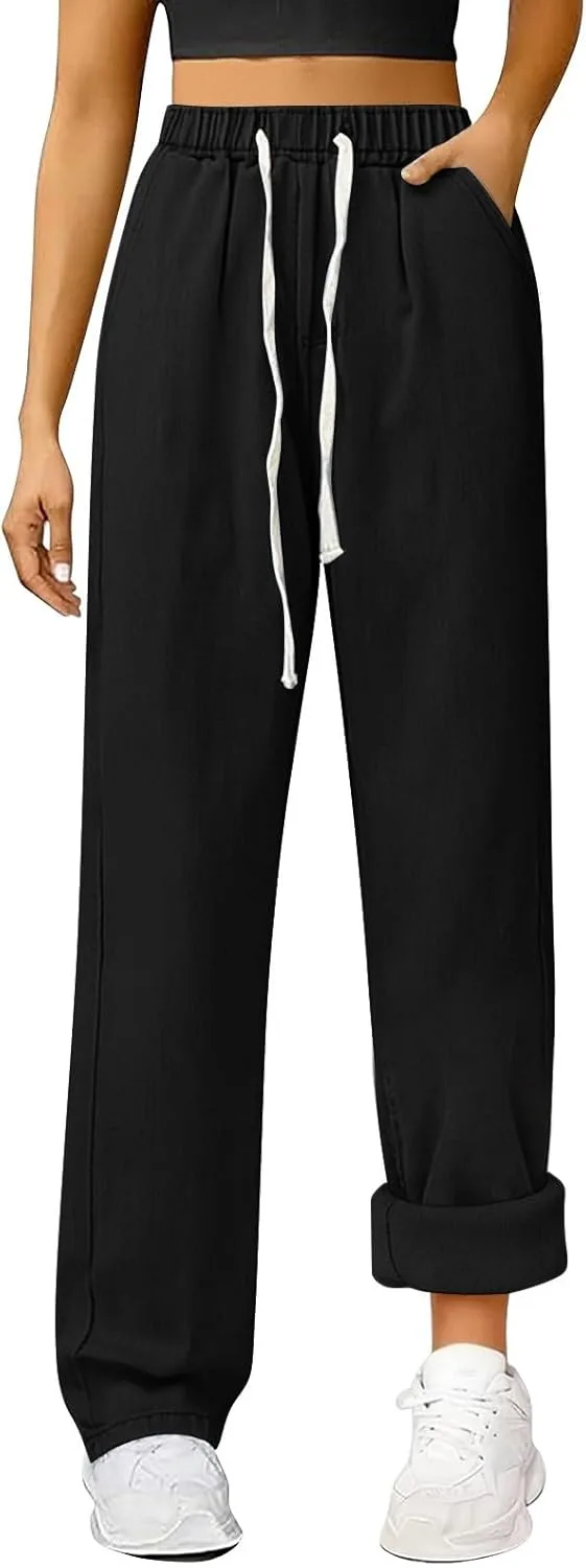 

Женские утепленные джинсы Plus Size High Waisted Straight Leg