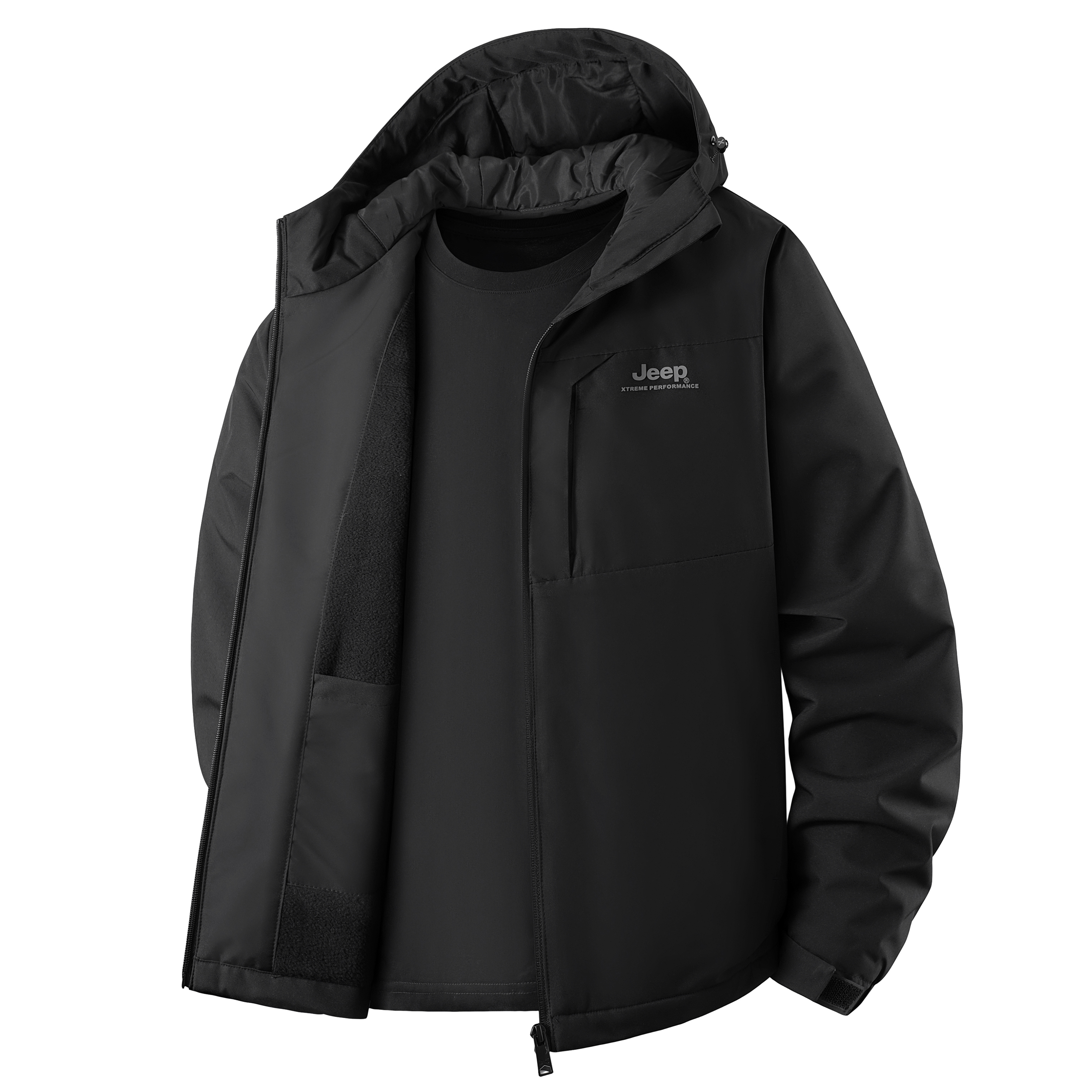 

Куртка Unisex Hooded Thickened Soft Shell Jeep, черный