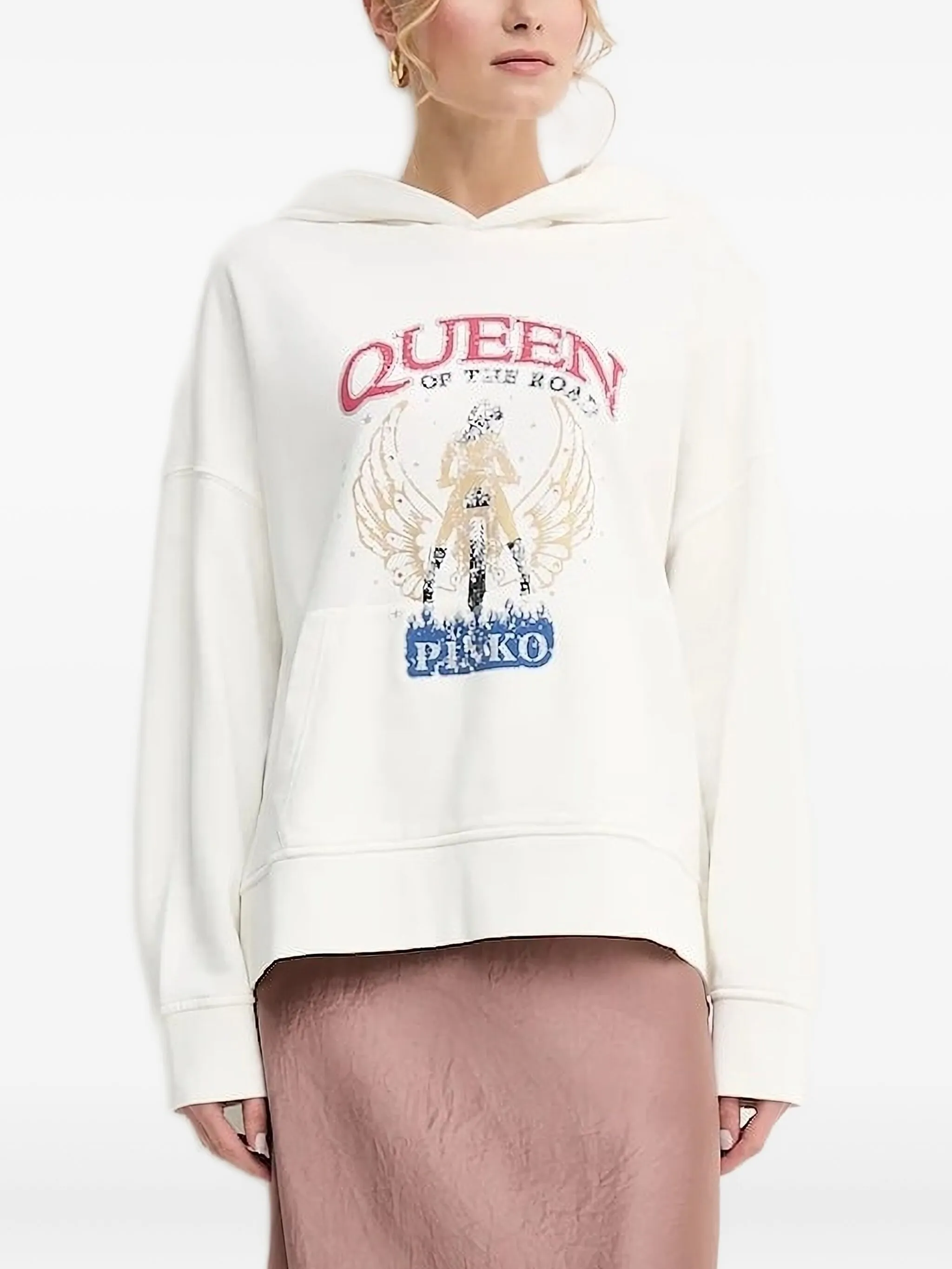 

Худи с графичным принтом Pinko, белый