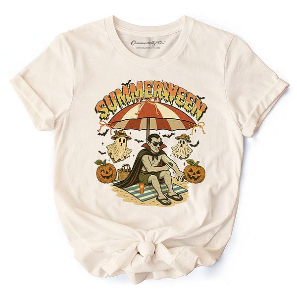 

Футболка Summerween Vampire Dracula, ретро-майка для жуткого летнего сезона Ornamentallyyou, Beige