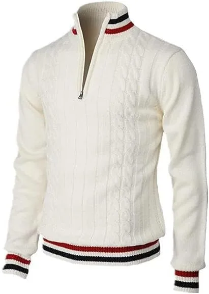 

Мужской свитер с молнией на четверть, полосками, slim fit LLJYLYHRHD