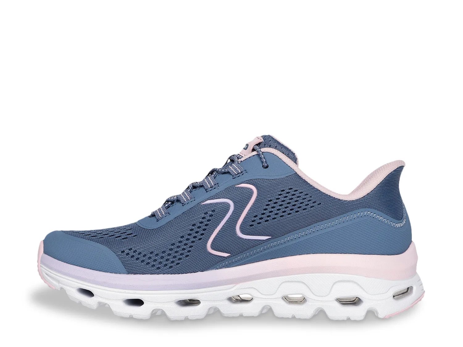 Кроссовки Skechers Hands Free Slip-ins Glide-Step Sole Sneaker - Women's, светло-розовый/голубой — фото 2