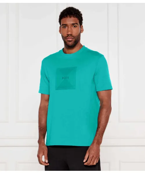 

Футболка с логотипом в рубчик Regular fit Boss Green, голубой