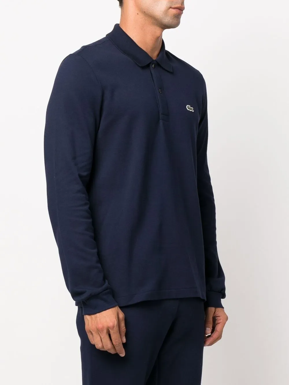 Рубашка поло с длинными рукавами и нашивкой-логотипом Lacoste, синий — фото 3