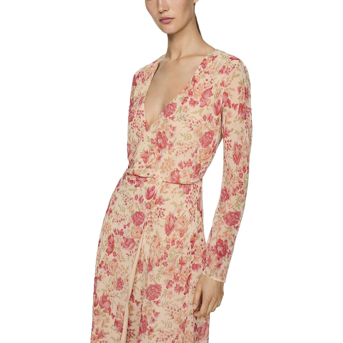 

Женское платье-рубашка с асимметричным подолом MNG, цвет beige floral