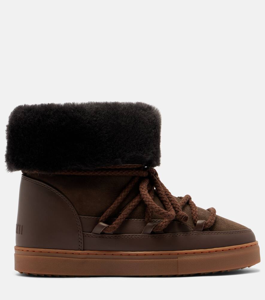 Классические высокие зимние ботинки из кожи и замши Inuikii, Dark Brown — фото 4