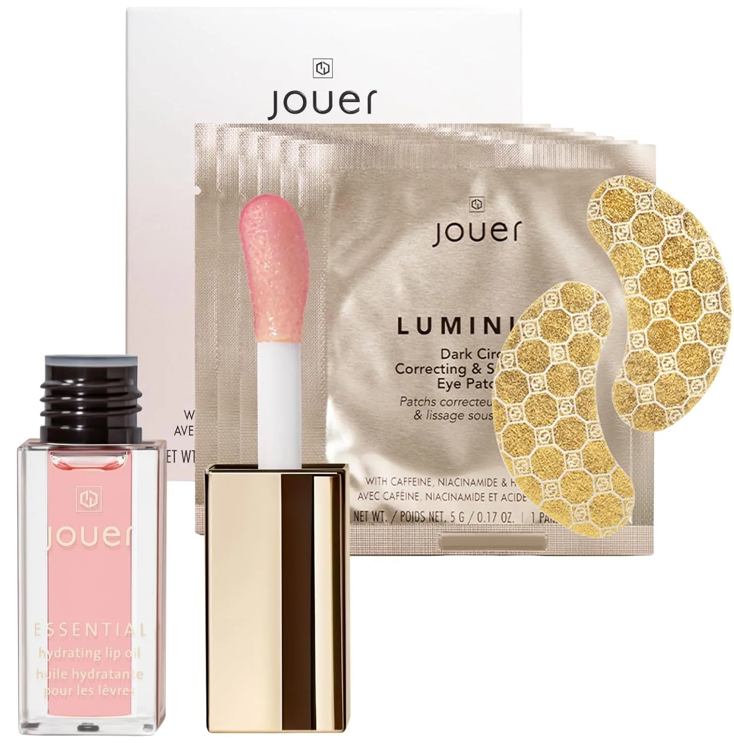 Увлажняющее масло для губ Jouer и патчи для век Luminize