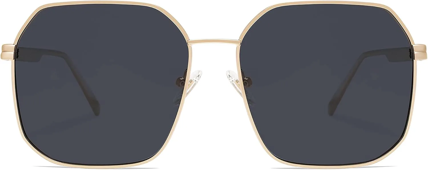 

Солнцезащитные очки SOJOS Retro Square Polarized для женщин, винтажные квадратные, с защитой от УФ-излучения UV400, большая металлическая оправа, SJ1166B, Gold