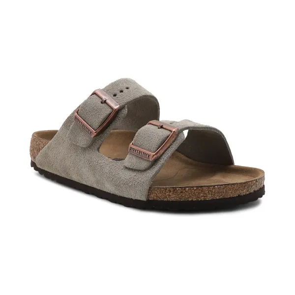 

Кожаные тапочки «Аризона» Birkenstock, серый