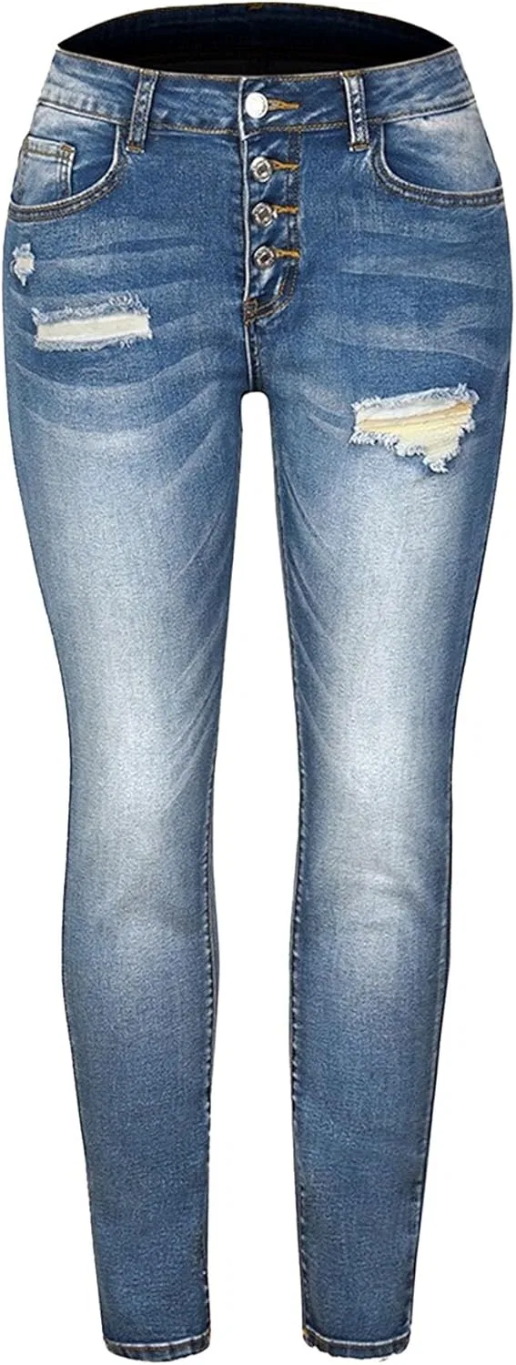 Джинсы скинни рваные Trendy Jeans, синие