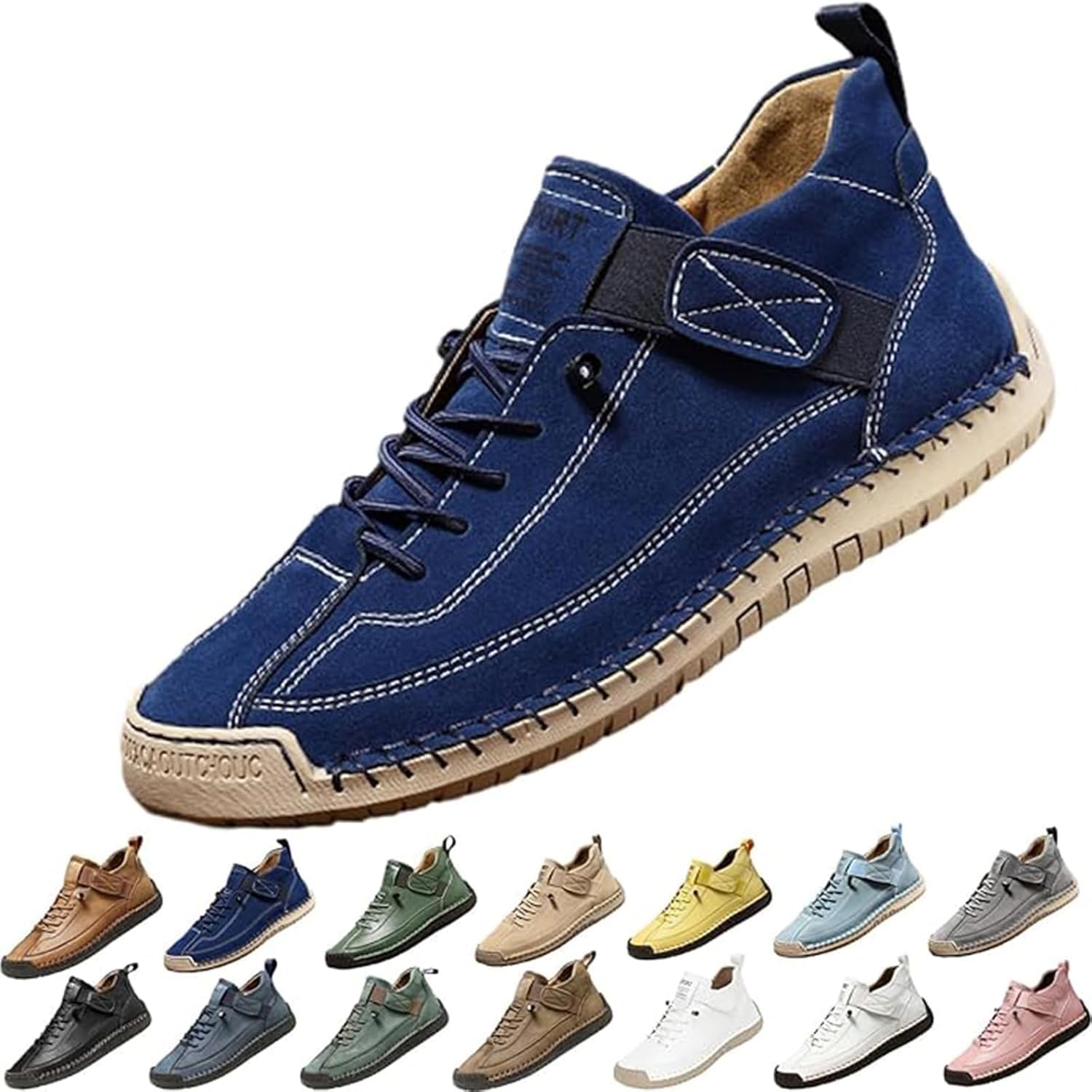 

Комфортные ортопедические кроссовки, повседневные легкие слипоны для спорта, унисекс регулируемые кожаные кроссовки Generic, синий