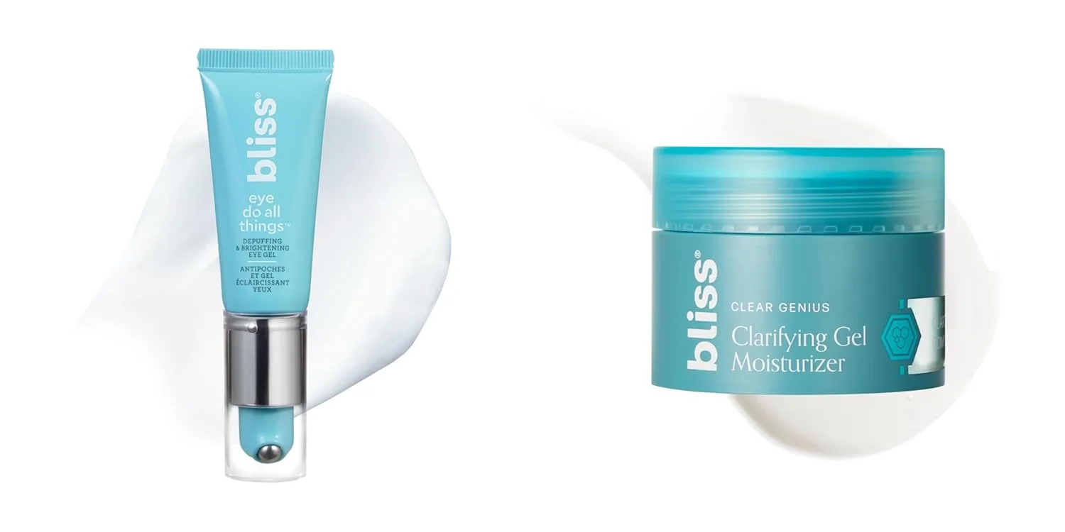 Bliss Eye Do All Things увлажняющий гель для глаз и Clear Genius увлажняющий гель для лица, набор для ухода за кожей