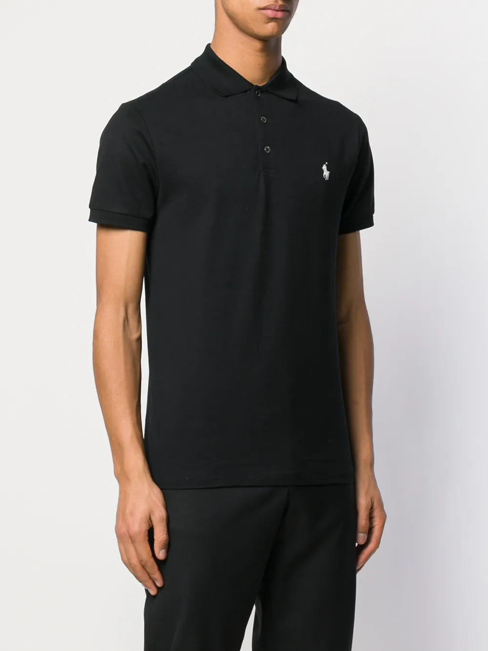 Рубашка-поло с контрастным логотипом POLO RALPH LAUREN, черный — фото 3