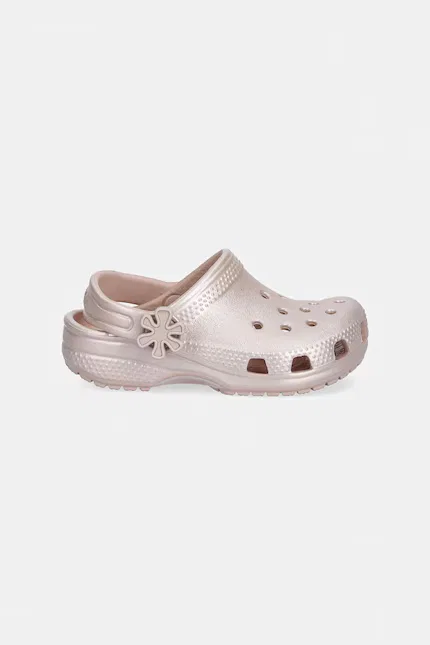 Сланцы детские с блестящим покрытием Classic Pearl Shine Clog T Crocs, розовый — фото 2