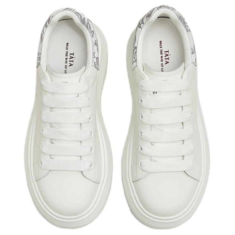 Кеды, скейтборд обувь женская низкая Tata, цвет White/Gray — фото 3