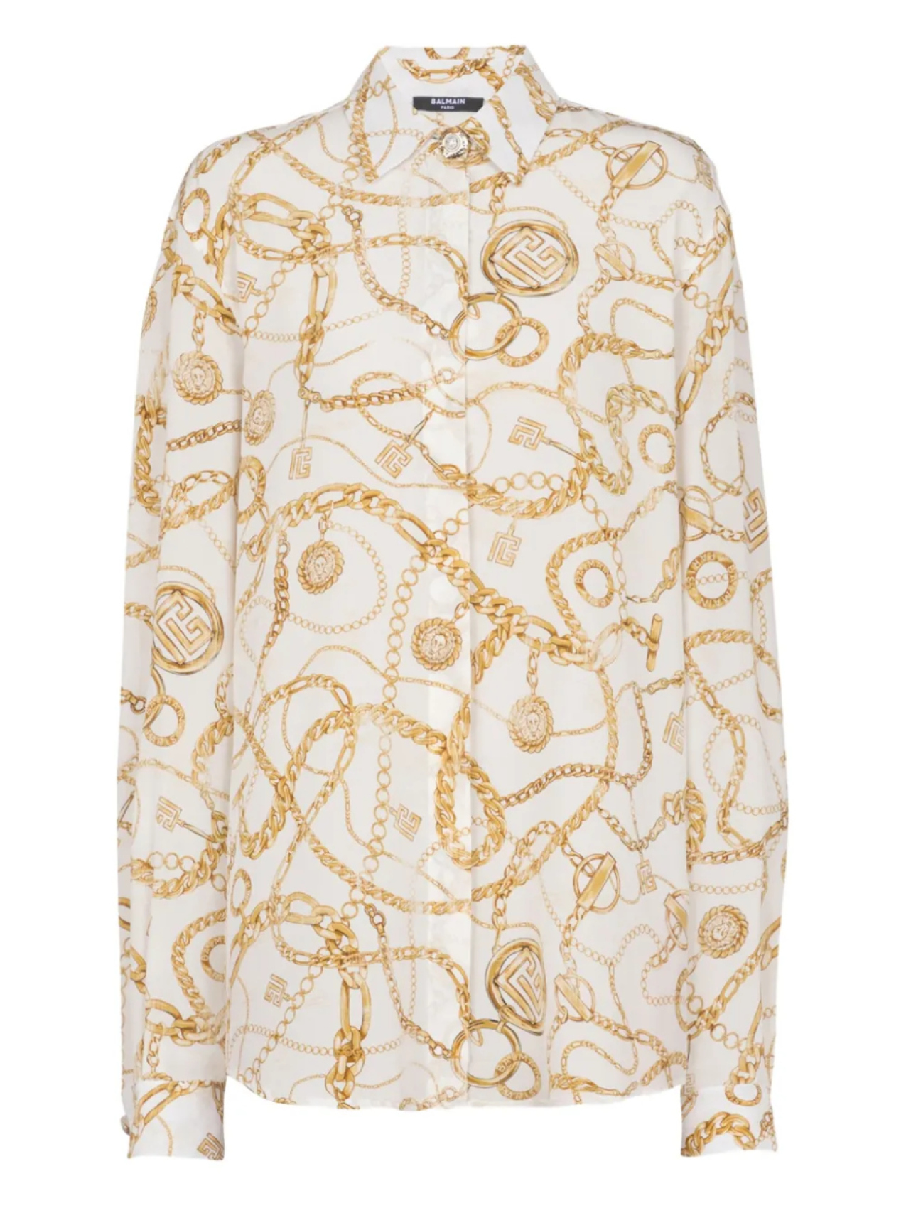 

Balmain шелковая рубашка, белый