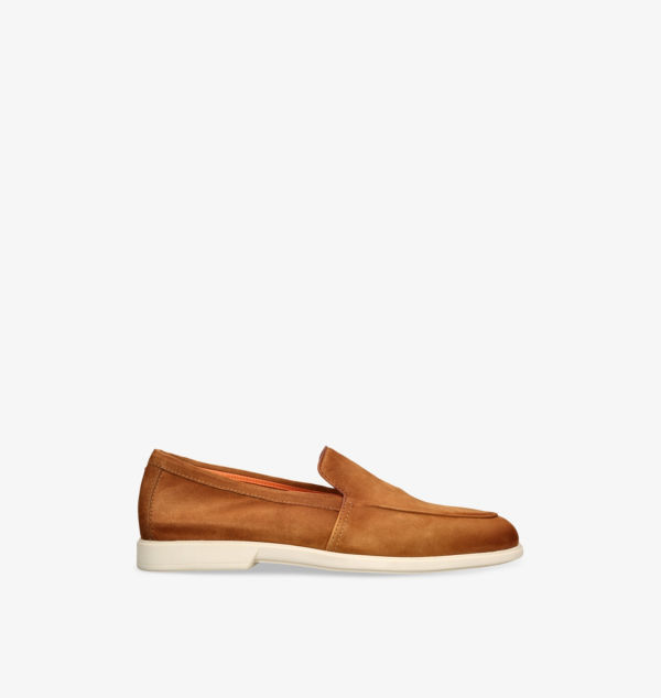 

Замшевые мокасины Malibu с контрастной подошвой Santoni, коричневый