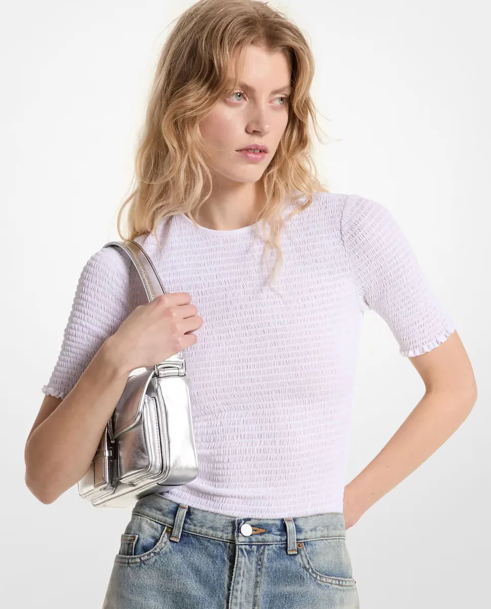 

Женская футболка с фактурой и коротким рукавом Michael Michael Kors, белый