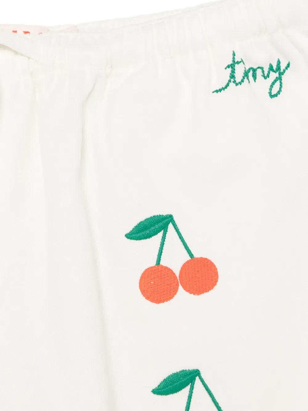Шорты с вышивкой в виде вишен Tiny Cottons, бежевый — фото 3