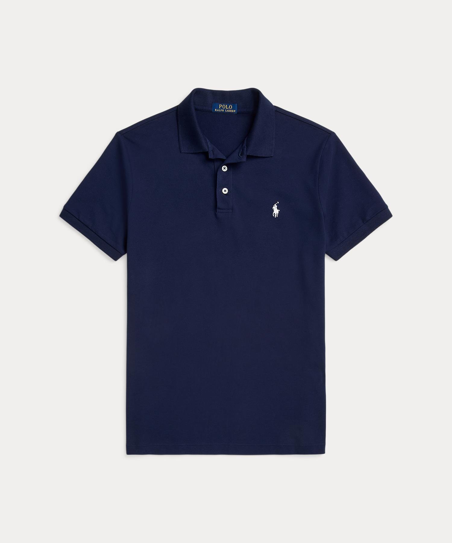 Футболка-поло приталенного кроя из эластичной сетки. Polo Ralph Lauren, 410 Navy — фото 2