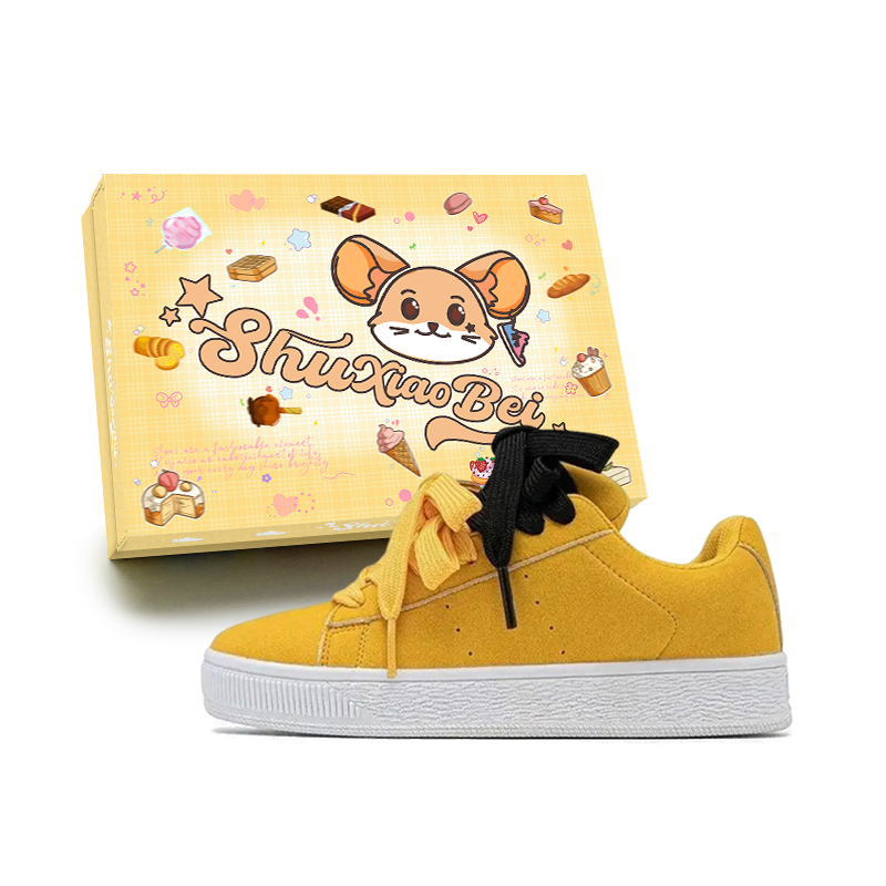 

SHUXIAOBEI Скользоустойчивые износостойкие низкие скейтерские кроссовки унисекс в коробке желтые, цвет Yellow