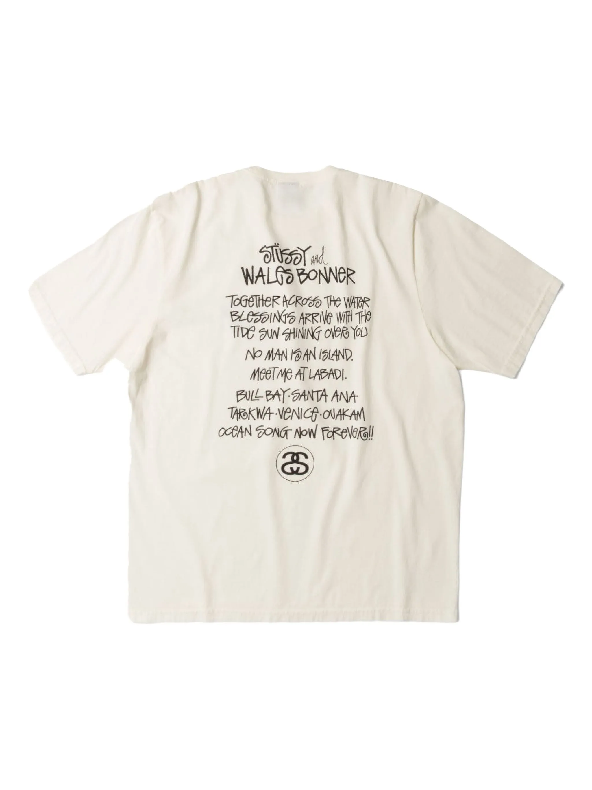 Футболка Ocean Song из коллаборации с Wales Bonner Stüssy, бежевый — фото 2