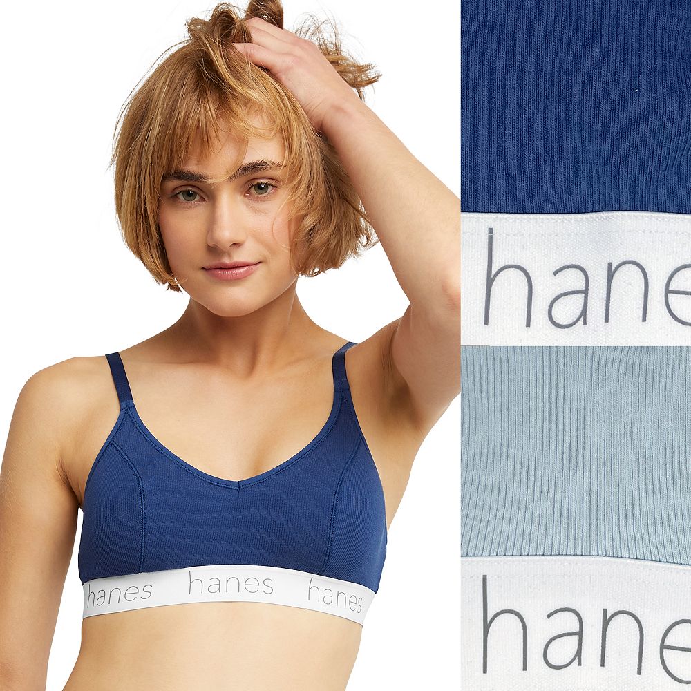 

Комплект из 2 бюстгальтеров Hanes Originals Ultimate из эластичного хлопка с треугольными чашечками DHO101, цвет Chilled Lilac