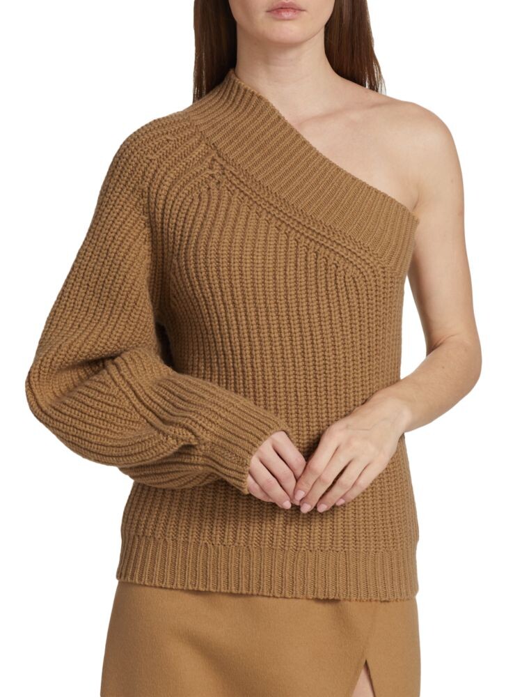 

Свитер на одно плечо Shaker Michael Kors Collection, цвет Camel