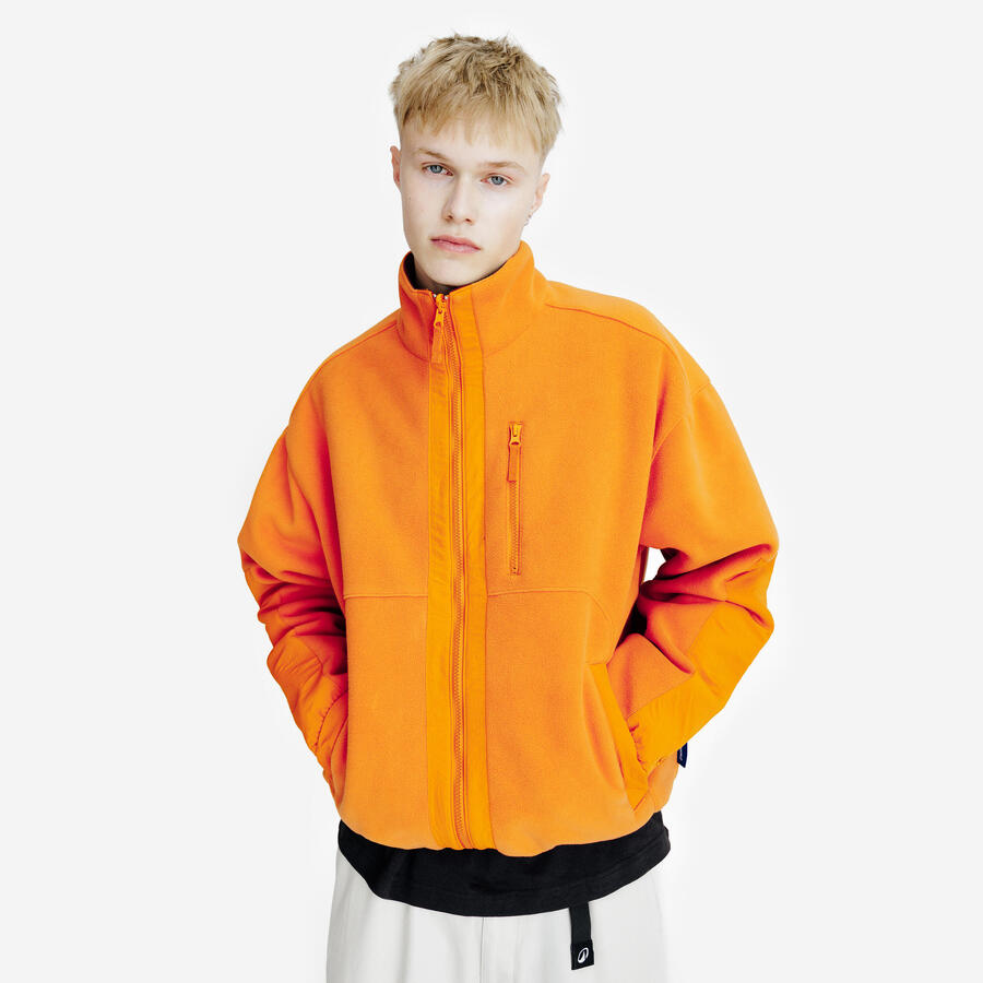

DECATHLON Мужская двусторонняя флисовая куртка - Lifetech оранжевого цвета