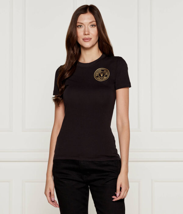 

Футболка женская Versace Jeans Couture с круглым логотипом, черный