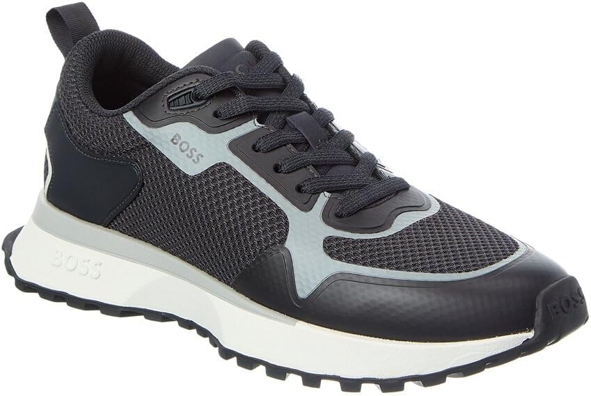 

Кроссовки BOSS для мужчин с большой логотипной вставкой и комбинированной сеткой на шнуровке, Navy Zone