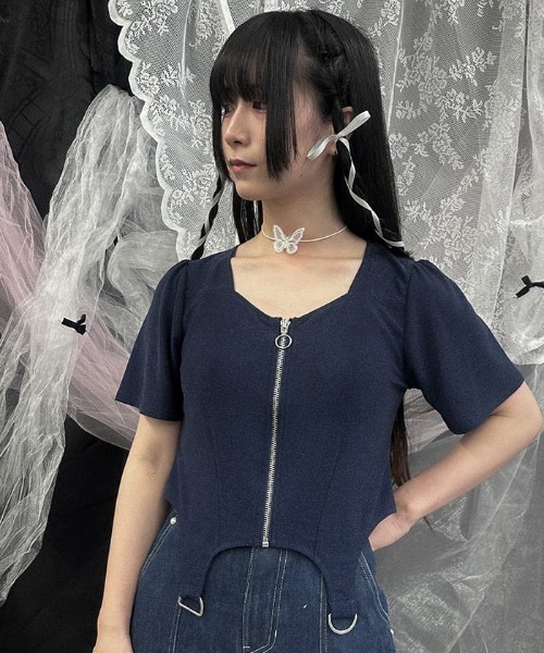 

Axes femme POETIQUE Топ блестящий с дизайном подвязки Axes Femme Poétique, синий