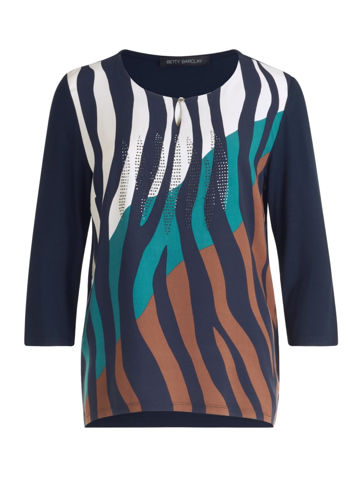 

Блузка-рубашка с принтом темно-синего/бежевого цвета Betty Barclay
