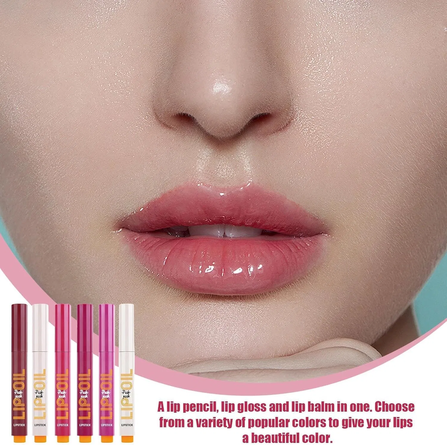 Набор блесков для губ Click Lip Gloss Pen, 6 шт, бесцветный — фото 3