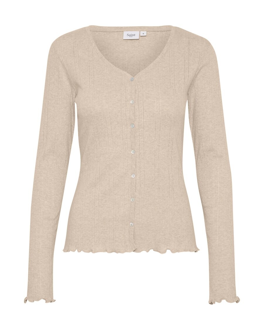 

Вязаный кардиган SAINT TROPEZ Knit Cardigan Gru, пятнистый бежевый