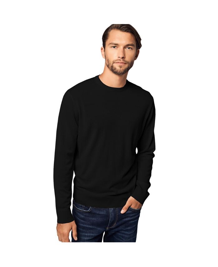 

Bellemere Мужской свитер из шерсти мериноса с круглым вырезом Bellemere New York, черный