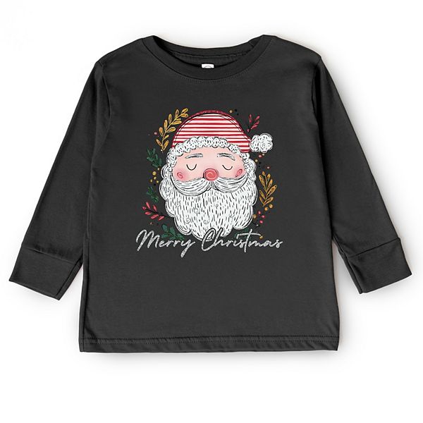 

Футболка с длинным рукавом Merry Christmas Santa Stripes для малышей The Juniper Shop, Black