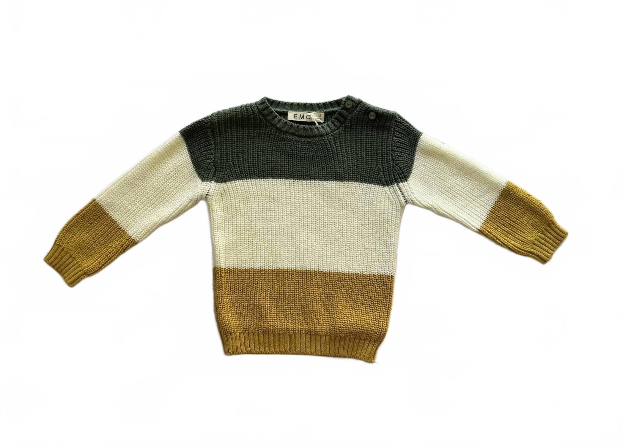 

Жаккардовый вязаный свитер для мальчика, разноцветный Emc, Multi