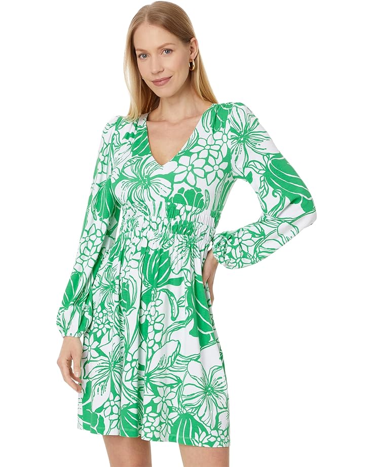 

Платье Lilly Pulitzer Calla Long Sleeve V-Neck, цвет Spearmint Oversized Kiss My Tulips