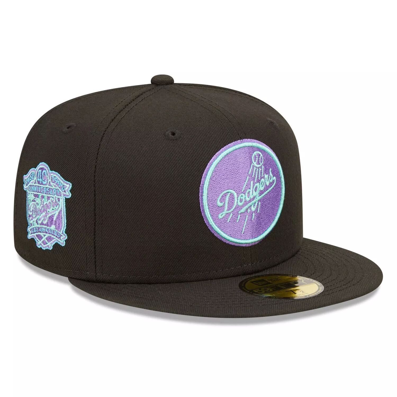 

Мужская облегающая шляпа New Era Black Los Angeles Dodgers 40th Anniversary Black Light 59FIFTY