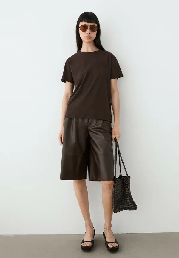 Футболка базовая Massimo Dutti, темно-коричневый — фото 2