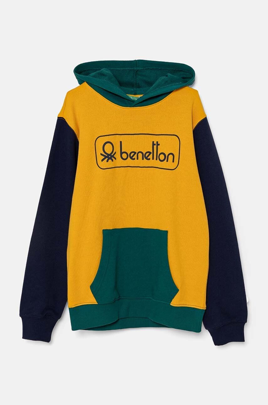 

Хлопковая толстовка United Colors of Benetton для мальчиков и девочек, желтый