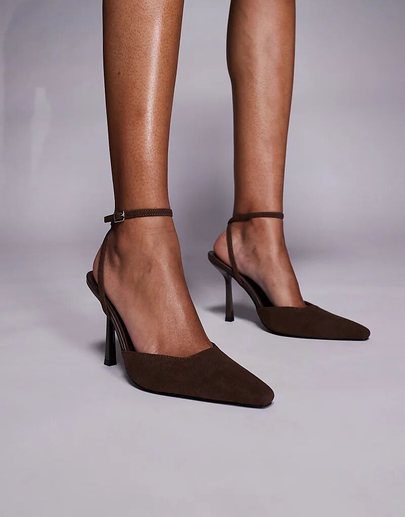 Туфли-лодочки на каблуке Simmi London Bebbo шоколадного цвета Simmi Shoes — фото 3