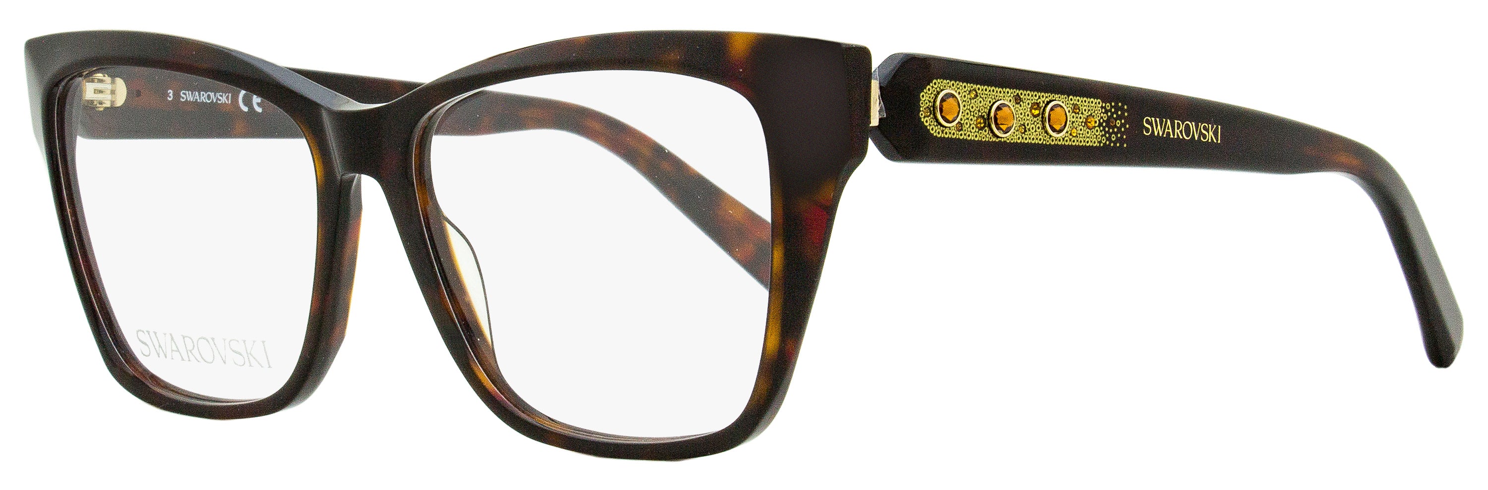 

Женские квадратные очки Swarovski SK5468 052 Dark Havana 53 мм