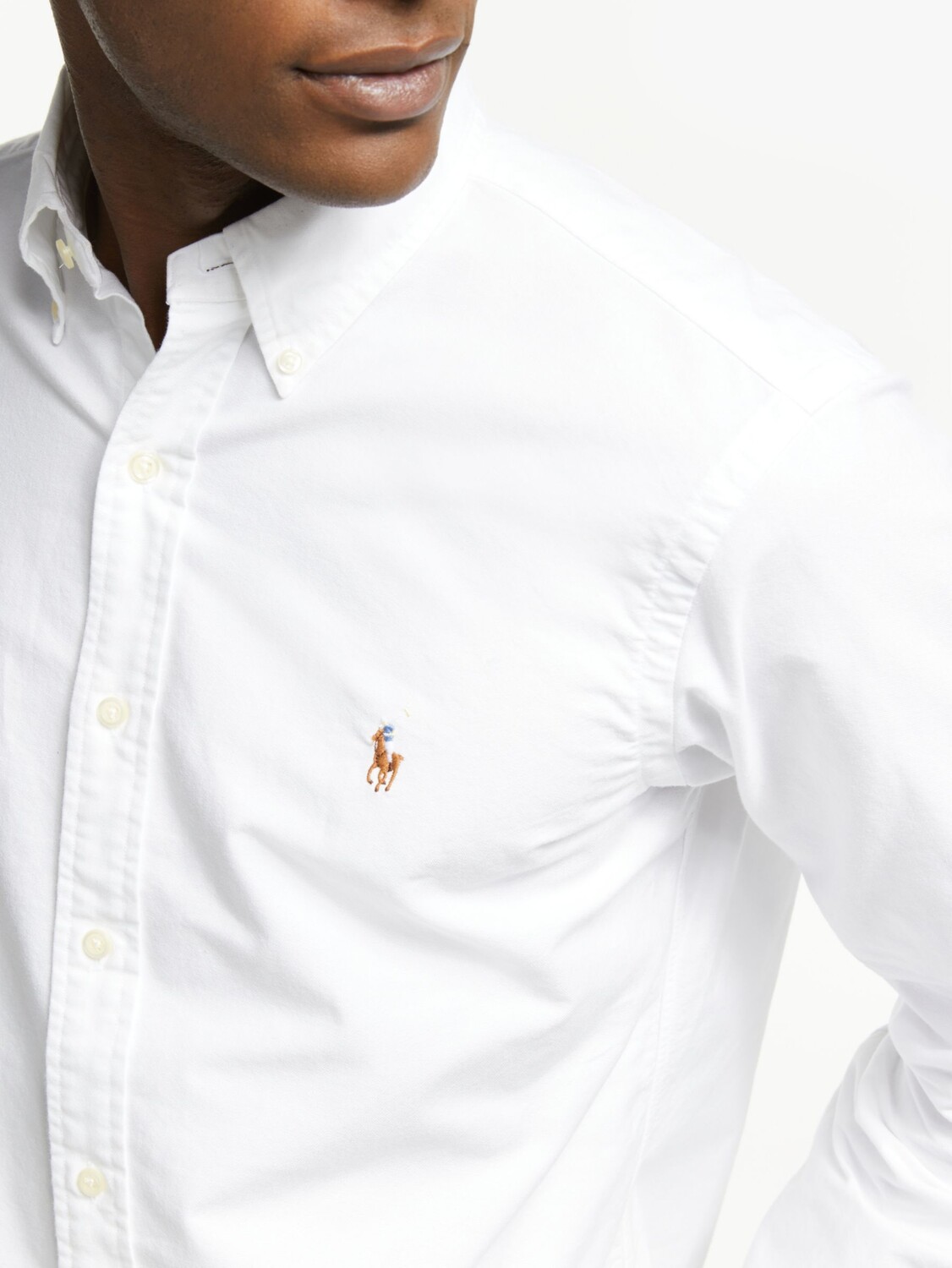 Повседневная оксфордская спортивная рубашка Polo Ralph Lauren, белая — фото 4