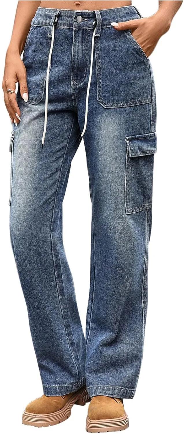 

Женские джинсы с высокой талией и свободным кроем JOAU