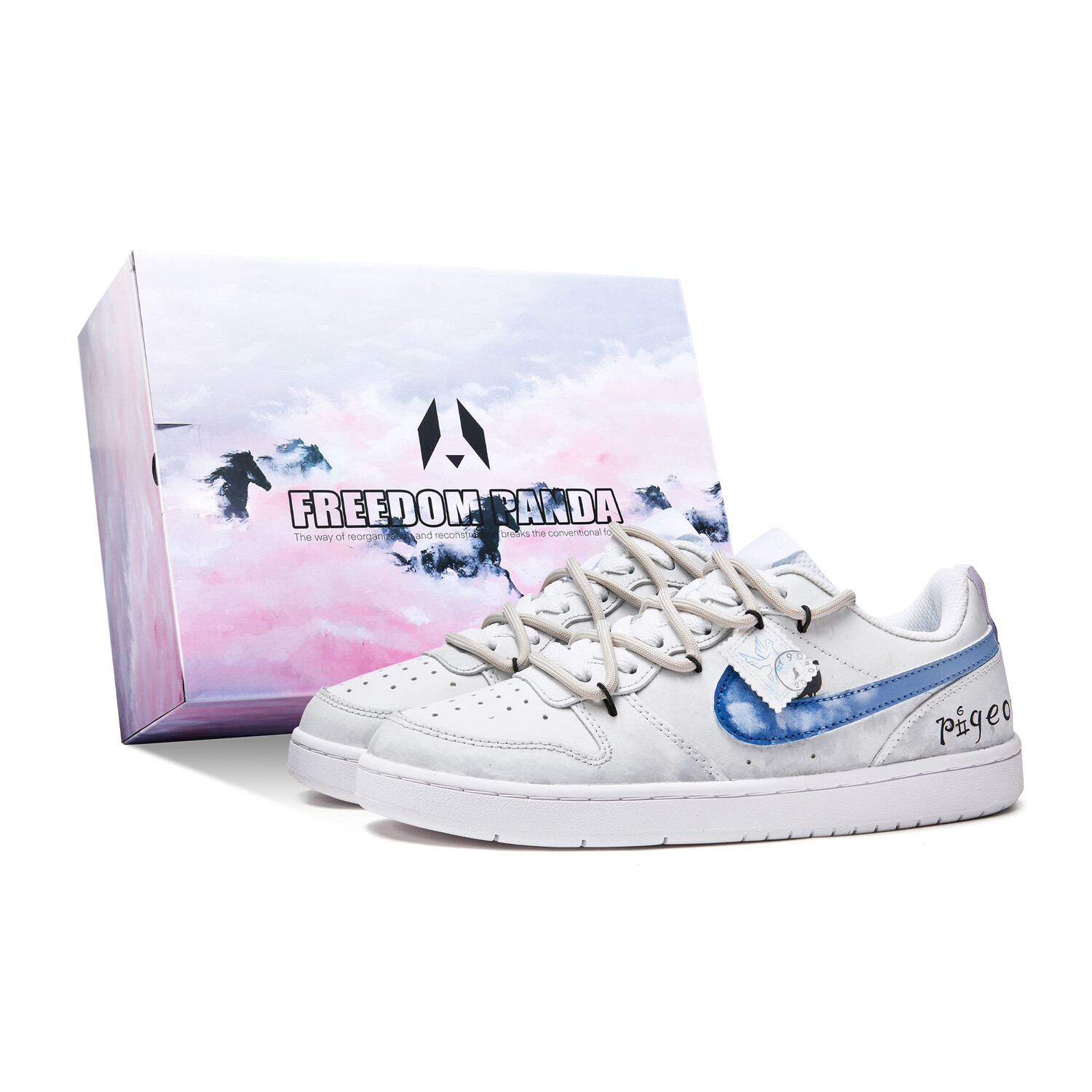 

Кроссовки Nike Court Vision 1 Skateboarding Shoes Men Low-top Gray/Blue, серый/синий