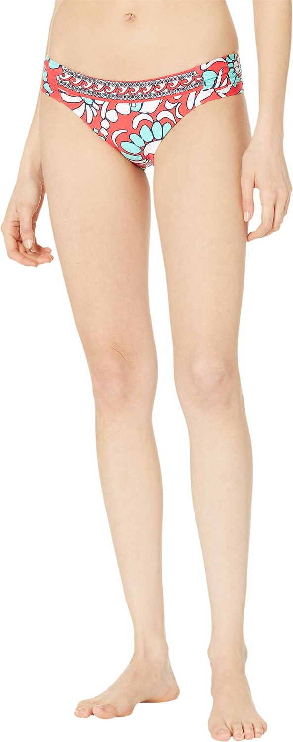 

Плавки Trina Turk Garden Bloom Shirred Side Hipster Bottoms, цвет Poppy