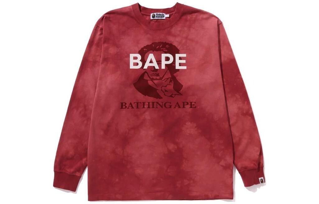 Футболка BAPE Tie Dye Bathing Ape с длинным рукавом A Bathing Ape, серый — фото 4